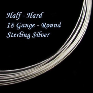 18 Gauge Sterling Silver Wire  Round Half Hard Pick Your Length - Oakhill Legacy Silver HH18S