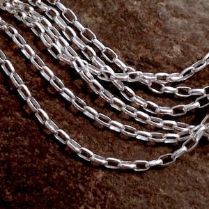 Sterling Silver Necklace Oval Rolo Chain - Finished 18 INCH Rollo - 1.5mm SS - .925 - Ready to Wear Legacy Silver Supplies CH120