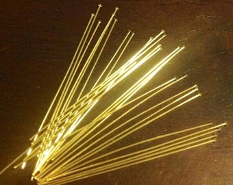 10 Gold Filled Head Pins Flat Head 26 gauge Wire - 1.2mm Flat Head 37mm = 1.5 inch Thin Beading Headpins - Legacy Silver Supplies HP8b