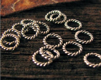 6mm Oxidized Twisted Sterling Silver Jump Rings CLOSED  18 Gauge - 10 or 20 Pcs  - Legacy Silver Supplies JR23/a