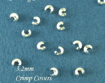 STERLING SILVER Crimp Covers - 3.2mm - SS Jewelry Essentials Legacy Silver Supplies CR2/CR2a/CR2b