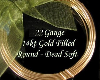 22 Gauge - 14kt Gold Filled Round Wire - Dead Soft 14kt GF- 3 Feet - Wire Wrapping Wire - Legacy Silver Supplies DS22GF3