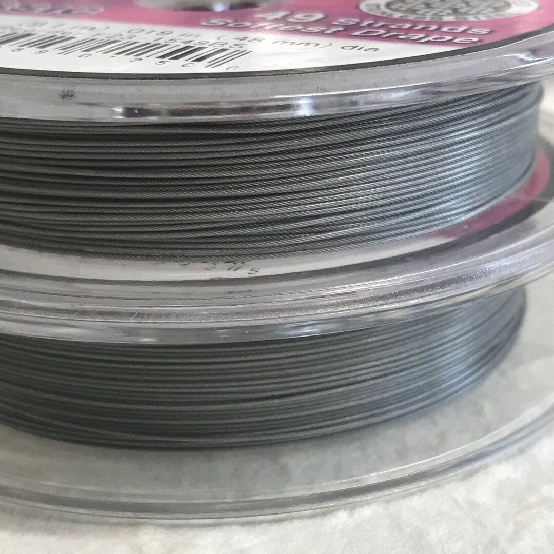 Beading Wire 49 Strand .019 Inch .48mm 30 Feet Accu Flex Clear Nylon Over Stainless Softest