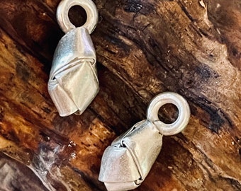Hand Woven Dangle Charms - 2 Fine Silver Handcrafted by Karen Hill Tribe - Dangle Charm - Dangles - Charms - Legacy Silver Supplies C92