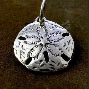 1 Sterling Silver Sand Dollar  - 17mm Round Tropical Sandy Beach Pendant - Nautical Ocean Charm  - Legacy Silver Supplies C407