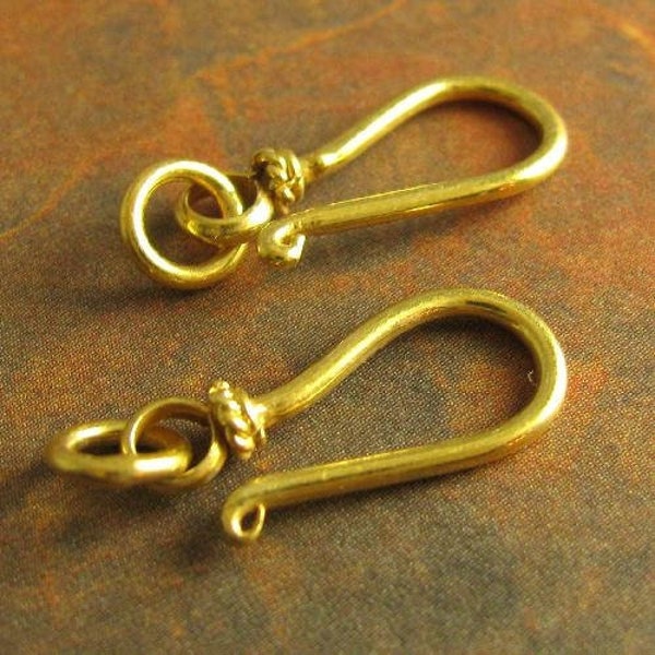 Best Seller! Gold Vermeil Hook and Eye Clasp  - Vermeil Clasps - Jewelry Closure 17.83mm Necklace or Bracelet Finding -LegacySilver T37V/a