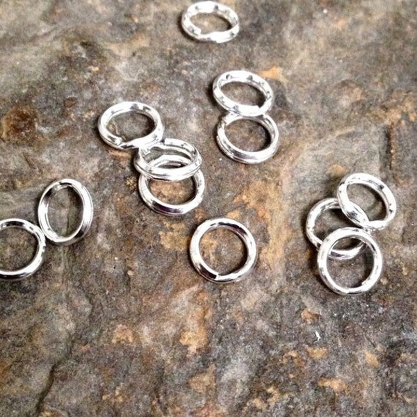 6mm Spilt Jump Rings - Sterling Silver Jump Rings Key Ring Style Sturdy - Secure Connector Links 6mm Round - JR27/JR27a/JR27b 5/10/25 piece