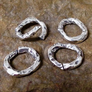 2, 4, or 10 Large Sterling Silver Links Connectors Thick and Heavy Duty OPEN Jump Rings - Rustic Bails - Charm Holders 11mm AC180/a/b