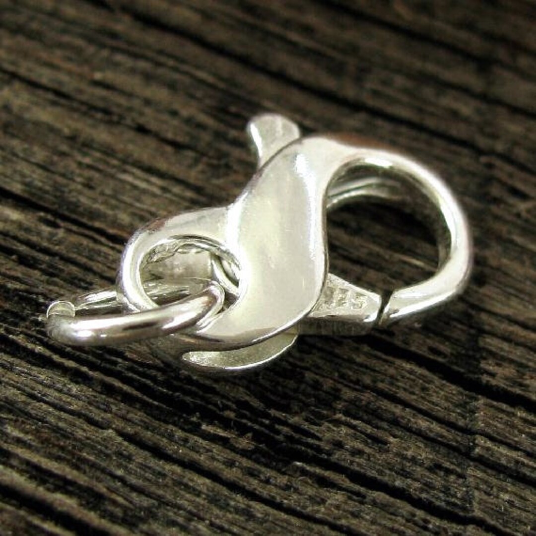 Large STERLING SILVER Lobster Claw Clasp Figure 8 Closure With Ring