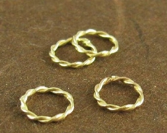 Gold Filled Twisted Biegeringe GESCHLOSSEN 6.5mm Twisted Circle Links - 14kt GF - Minimalistische Anhänger - lariats - Ohrring Hoops - L116 / L116a