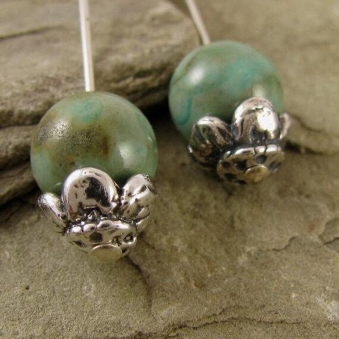 20x Solid Sterling Silver Round Flower Bead Caps - 5.6mm, Bright Finish #845A