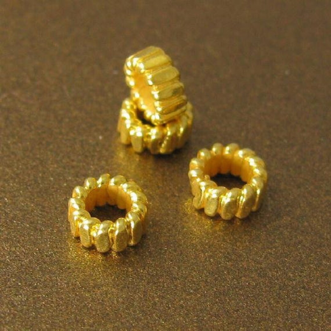 Vermeil Gold 5mm Round Links Thick Connectors Small Large Hole Spacer