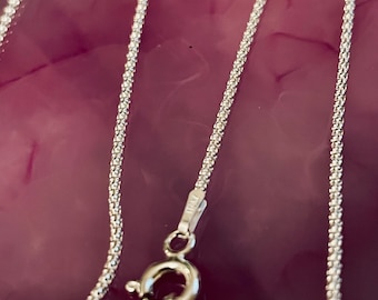 Anti Tarnish Sterling Silver Popcorn Necklace Chain - Ready To Wear - Finished 18 INCHES .925 -  Recycled Silver LegacySilverSupplies CH133P