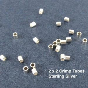 Sterlingzilveren krimpkous - 2 x 2 mm - ZWAAR - Knijpkralen - Legacy Silver Supplies CR8/a/b/c