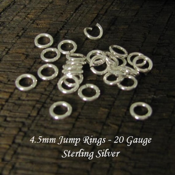 Sterling Silver Jump Rings - OPEN Jumprings - 4.5mm Round 20 Gauge  - Legacy Silver Supplies JR31/JR31a/JR31b