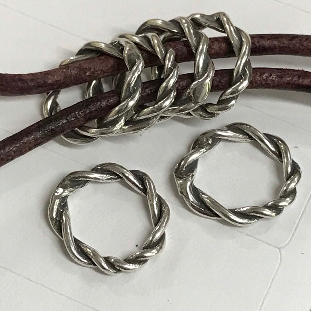 Round Sterling Silver Rustic Twist Jump Rings - 12mm Twisted Connectors ...