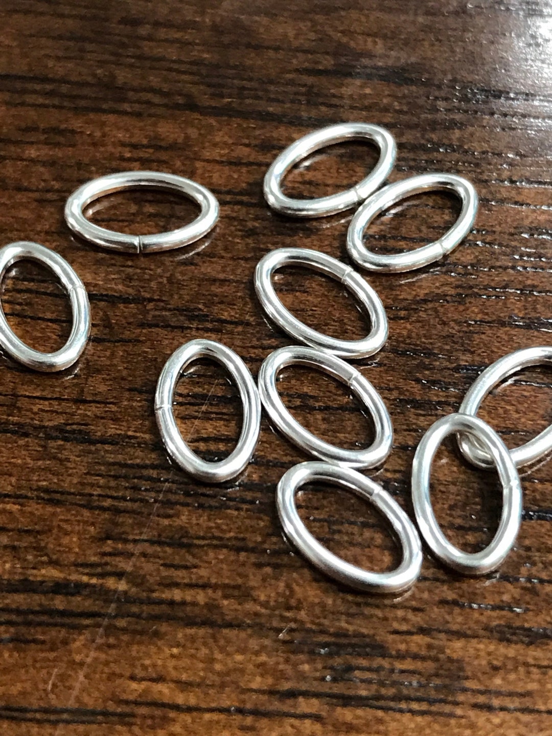 NEW Sterling Silver Oval Jump Rings 7.7mm X 4.9mm 19 Gauge OPEN