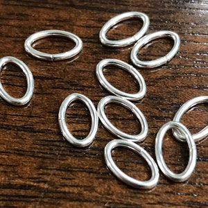 Sterling Silver Oval Jump Rings - 7.7mm x 4.9mm - 19 Gauge - OPEN - Connectors Links Bails Legacy Silver  JR22/JR22a