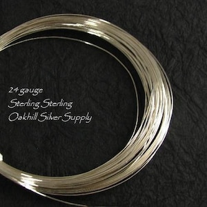 Drut ze srebra próby 925 o grubości 24 mm, okrągły, 20 stóp, półtwardy, drut jubilerski ze srebra próby 925 - Legacy Silver Supplies - HH24S