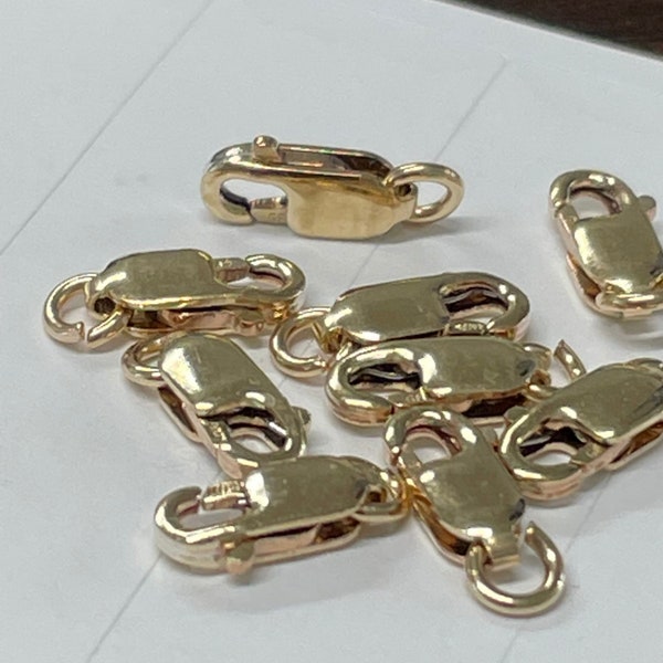 Gold Filled Lobster Claws - 8.4mm Jewelry Findings - High Quality 14kt GF Small Gold Trigger Clasps Matching Open Jump Ring Legacy SP3/SP3a