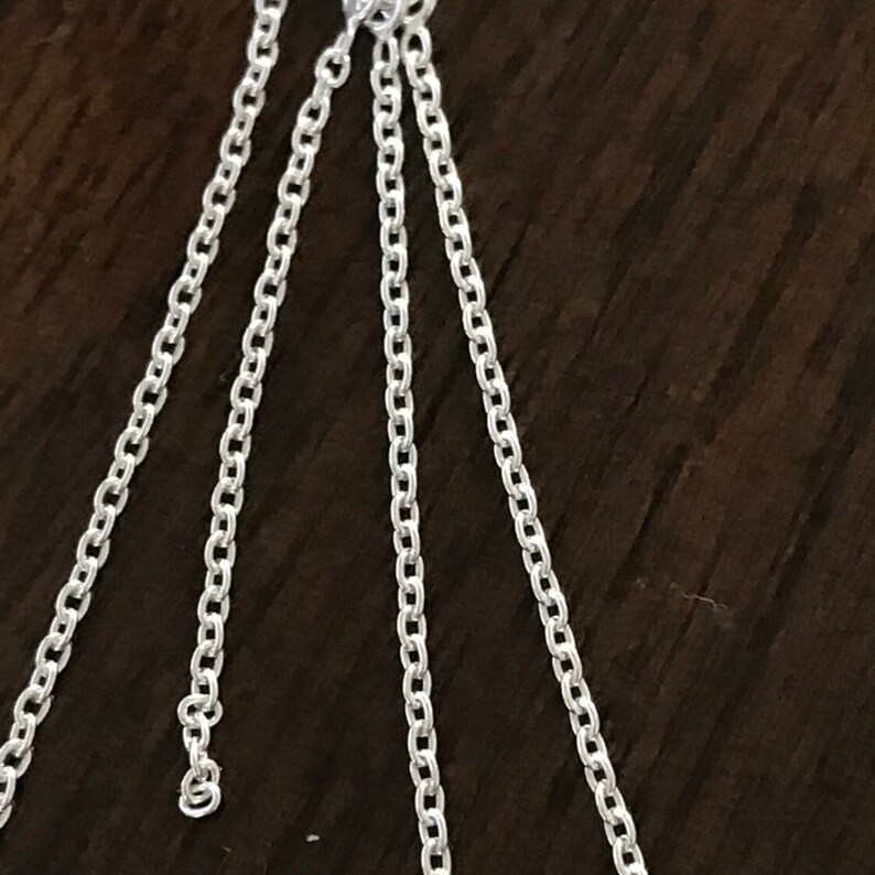 Corrente de prata esterlina com borla - 52 mm - Lustres de 2 polegadas - Anel fechado com 4 pingentes de corrente de cabo - 1 par - Legacy Silver Supplies E28 imagem 7