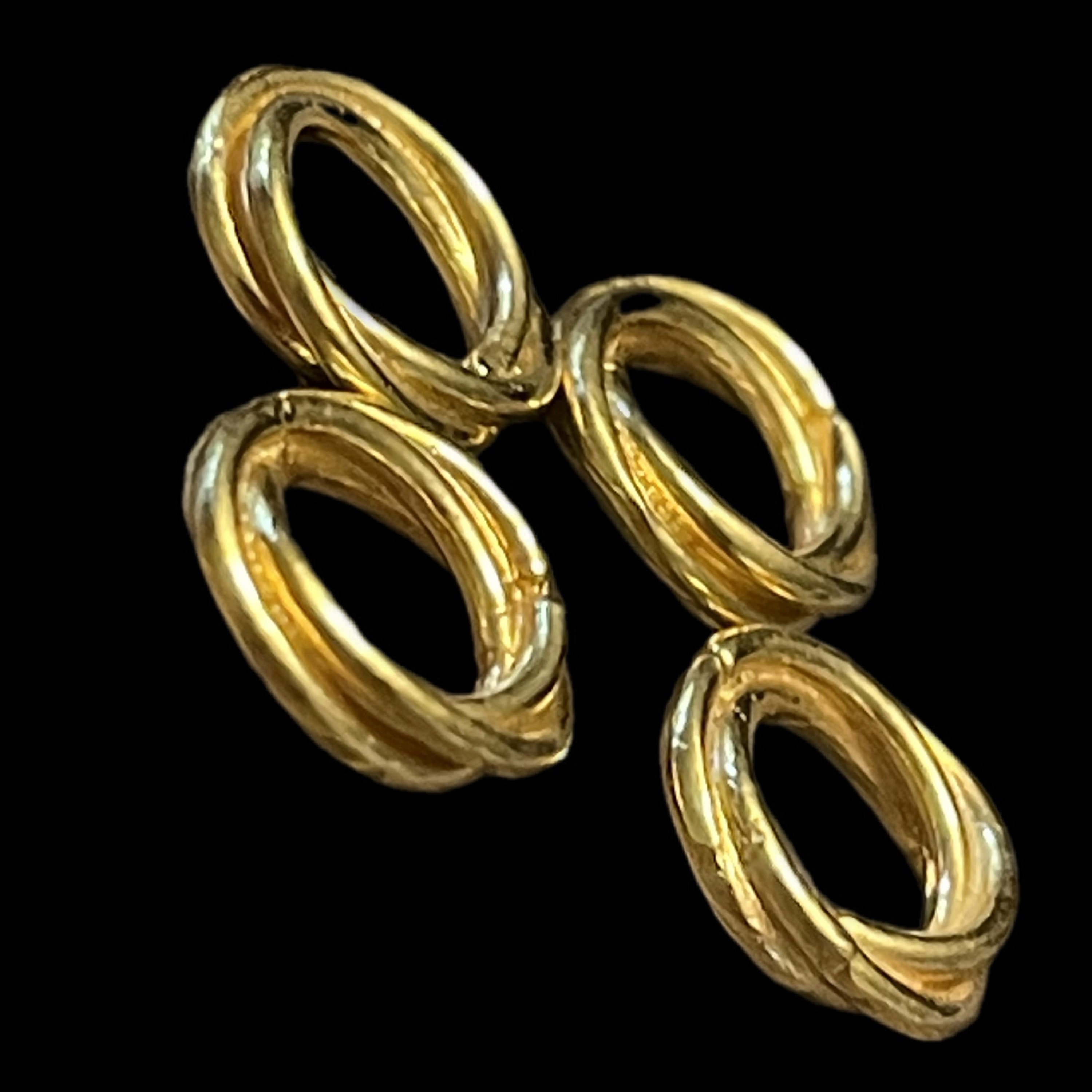 NEW! Gold Shiny and Gorgeous 6 Large Hole 9mm Twisted Thick
