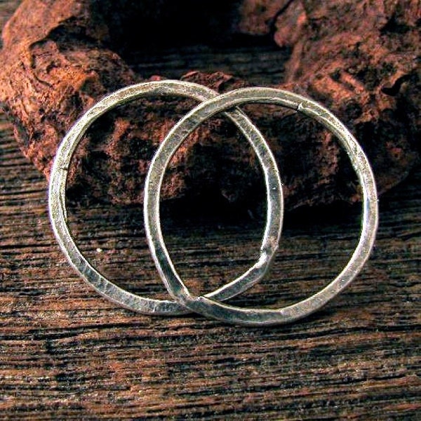 スターリングシルバーリンク - ラージラウンドサークル - ラスティック - ボヘミアン - チャームホルダー - ペンダントまたはフープ 25.75 mm - Legacy Silver Supplies AC157/a