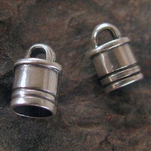 Extra LARGE - Sterling Silver End Caps - Leather Caps - 4.8mm ID Crimp Ends - For 4mm Leather or Cord - Legacy Silver Supplies CR21/a/b