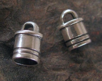 Extra LARGE - Sterling Silber Endkappen - Lederkappen - 4.8mm ID Crimp Enden - Für 4mm Leder oder Kordel - Legacy Silber Zubehör CR21/a/b