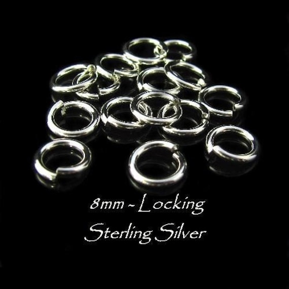 Sterling silver Jump Rings Jumplocks OPEN 100 Pcs Bulk 8mm 16