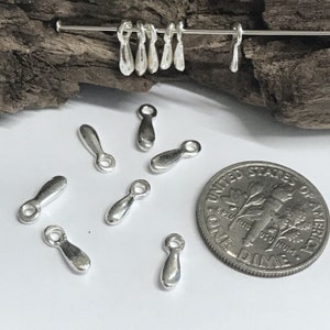 10 Sterling Silver Teardrop Charms Holiday Glitz Sparkly Drops Dangles or Baubles Small 8.5mm Add on Charms Oakhill Silver Legacy Z42 image 2