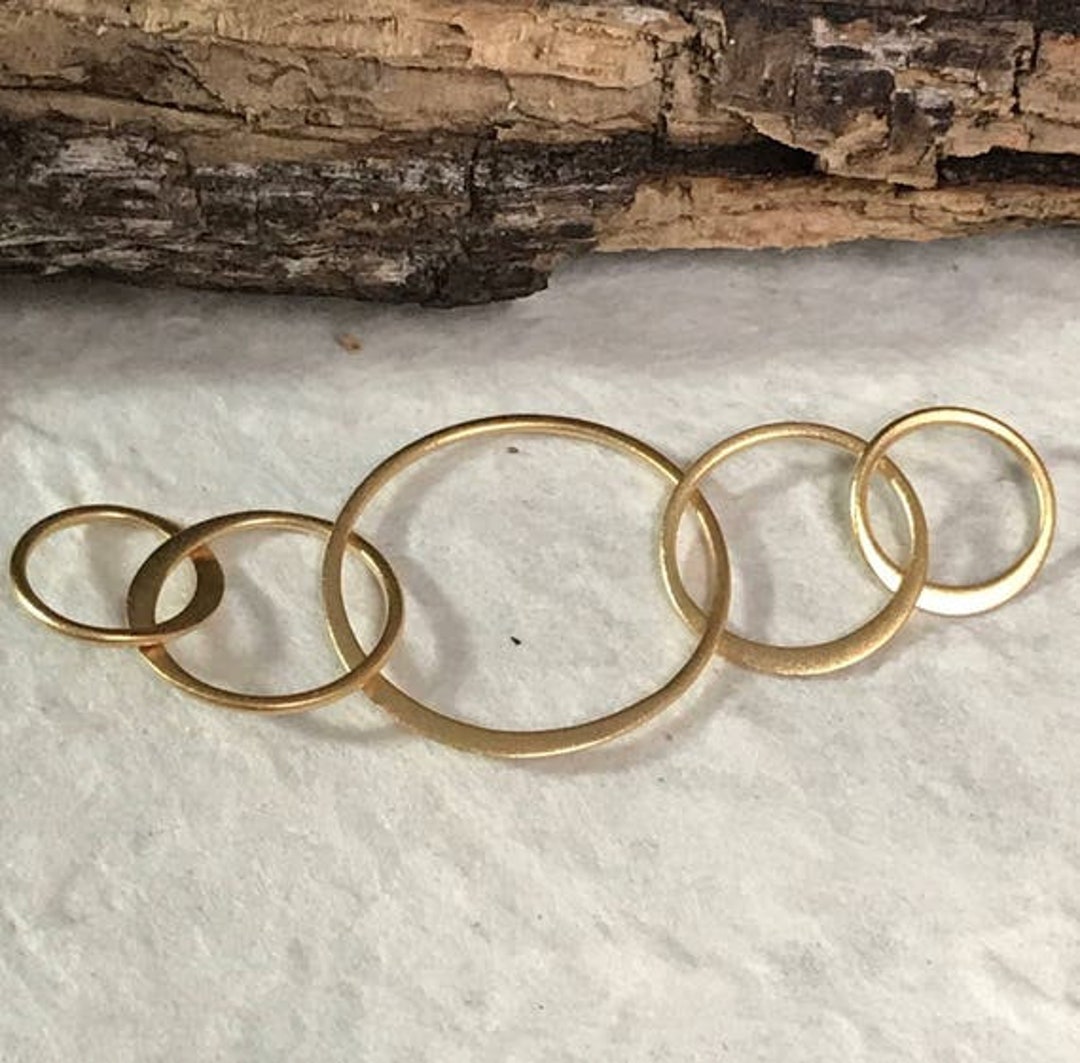 Gold Vermeil Circles Links 59mm Long Contemporary and Chic Minimalist