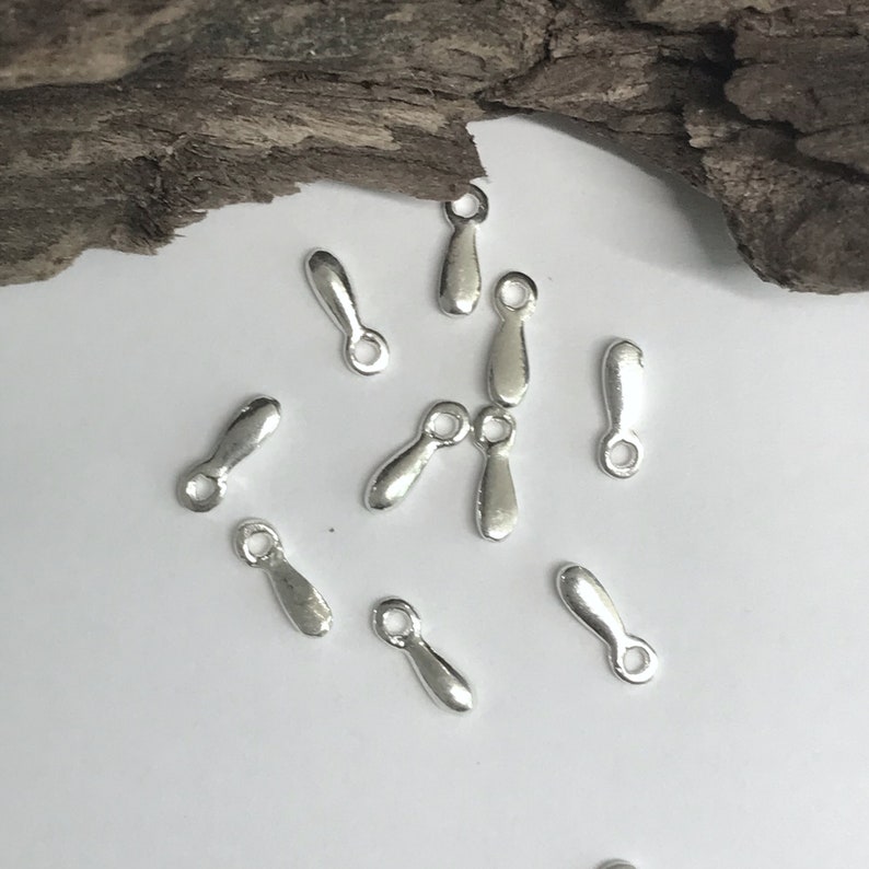 10 Sterling Silver Teardrop Charms Holiday Glitz Sparkly Drops Dangles or Baubles Small 8.5mm Add on Charms Oakhill Silver Legacy Z42 image 7