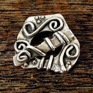 Sterling Silver Artisan Toggle - 21mm Large Rustic Boho  Clasps - Dots and Swirls Jewelry Closure Clips   - Legacy Silver Supplies AC197