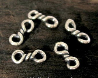 6 or 20 Sterling Silver Links - lil Oxidized Twisted Double Twisted Figure 8 Connectors 9.75mm - Legacy Silver Supplies - L30/a