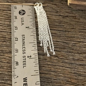 Corrente de prata esterlina com borla - 52 mm - Lustres de 2 polegadas - Anel fechado com 4 pingentes de corrente de cabo - 1 par - Legacy Silver Supplies E28 imagem 10