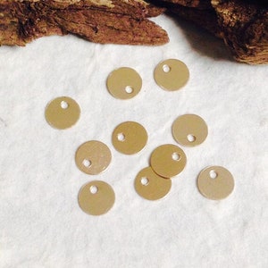 Gold Filled Stamping Blanks - Sequin Blank Charms - 10 Small Circle Blanks  - 6mm - 28 Gauge Round Dangles -  Legacy Silver Supplies C204