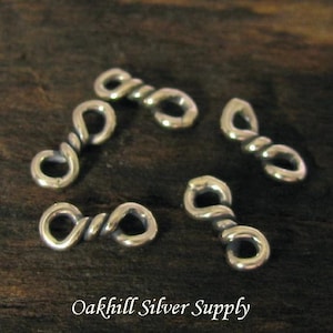 Small Sterling Silver Twisted Links - Twisted Figure 8 Connectors  - L188/a/b