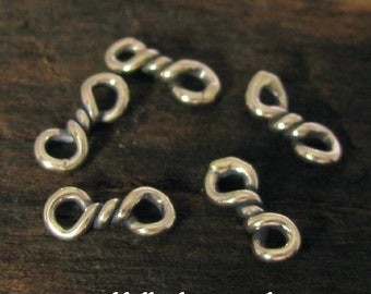 Small Sterling Silver Twisted Links - Twisted Figure 8 Connectors  - L188/a/b