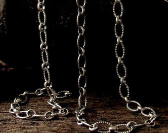 End of Roll Sale! 3.5inches HEAVY DUTY Sterling Silver Cable Chain - Large Thick - Oxidized - Textured 7.2mm LegacySilverSupplies CH6 3.5