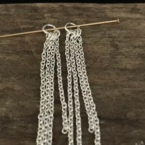 Corrente de prata esterlina com borla - 52 mm - Lustres de 2 polegadas - Anel fechado com 4 pingentes de corrente de cabo - 1 par - Legacy Silver Supplies E28 imagem 4
