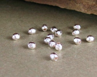 Tiny 2mm Sterling Silver Faceted Round Beads in Brite Bright Finish -  Seed Beads - Cubed Rounds MB140/MB140a