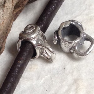 2 Sterling Silver Slider Bails with Rustic Lifes Journey Spiral  - Artisan Handcrafted Focal Point - ID 4.5mm Legacy Silver Supplies AC37