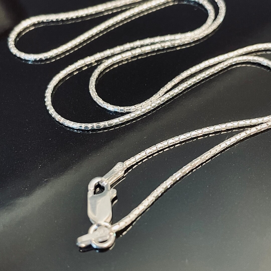 thumbnail image 2 of 2MM Solid 925 Sterling Silver Popcorn Chain Necklace - Diamond Cut - Made In Italy 2 of 14