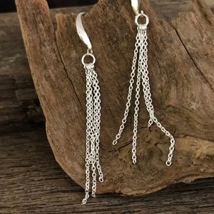 Corrente de prata esterlina com borla - 52 mm - Lustres de 2 polegadas - Anel fechado com 4 pingentes de corrente de cabo - 1 par - Legacy Silver Supplies E28 imagem 5