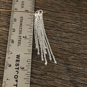 Corrente de prata esterlina com borla - 52 mm - Lustres de 2 polegadas - Anel fechado com 4 pingentes de corrente de cabo - 1 par - Legacy Silver Supplies E28 imagem 6