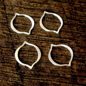 Sterling Silver Connectors - Small Contemporary Arabesque Links Flared and Hammered - Legacy Silver Supplies L73/L73a/L73b