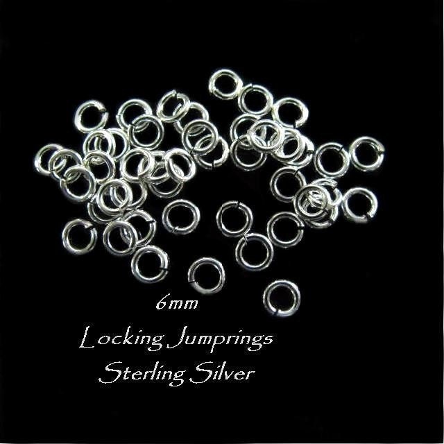 6mm Sterling Silver Locking Jump Rings - 18 Gauge - SS - OPEN Secure ...