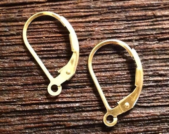 Aretes con cierre de palanca rellenos de oro, calibre 21 - 1 o 3 pares de aretes con cierre de palanca - Legacy Silver Supplies E13/a