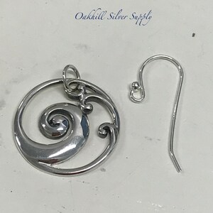 Wave Pendant - Sterling Silver Surf's up - Whitewater Wave - Large Wave ...